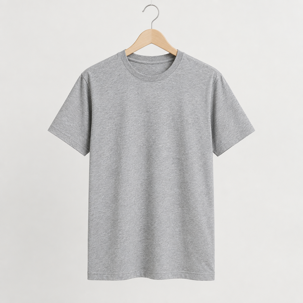 Remera gris melange de algodón