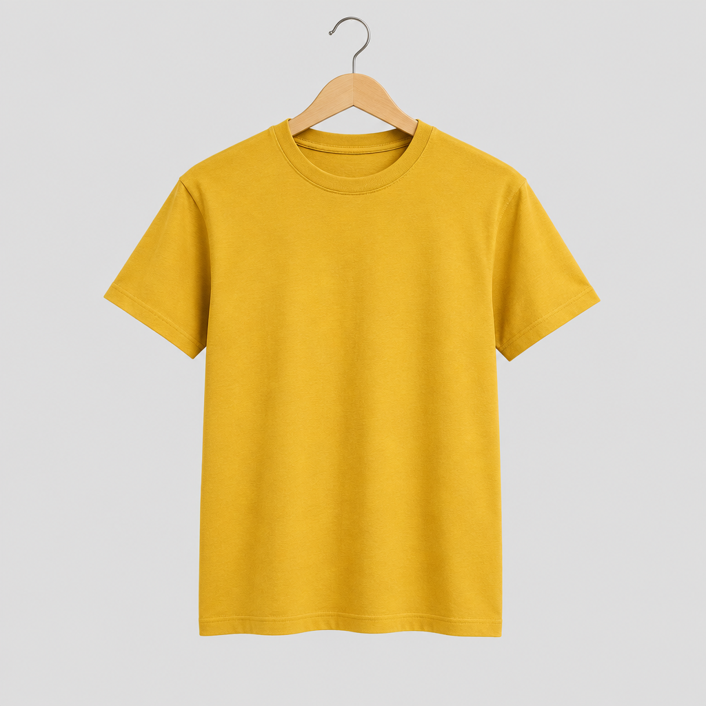 Remera mostaza de algodón