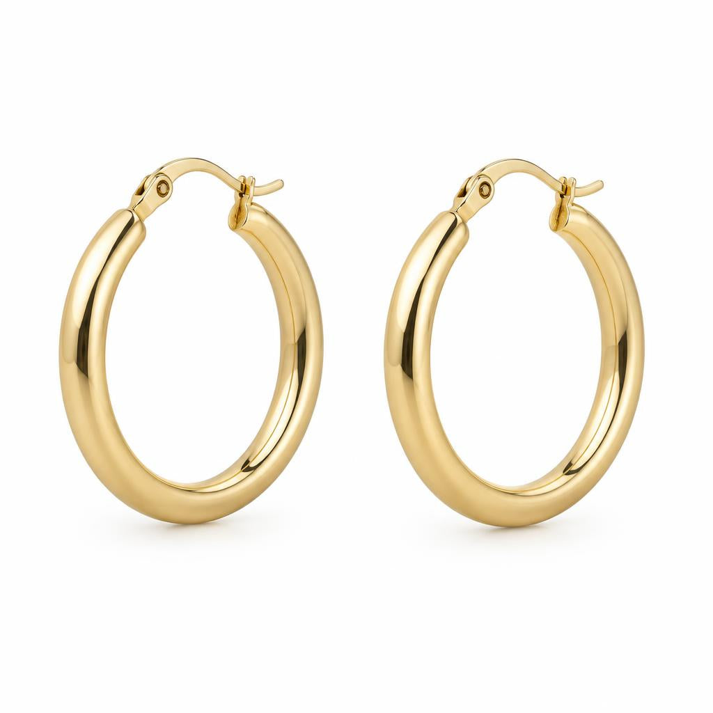 Aros Argollas Doradas Gruesas