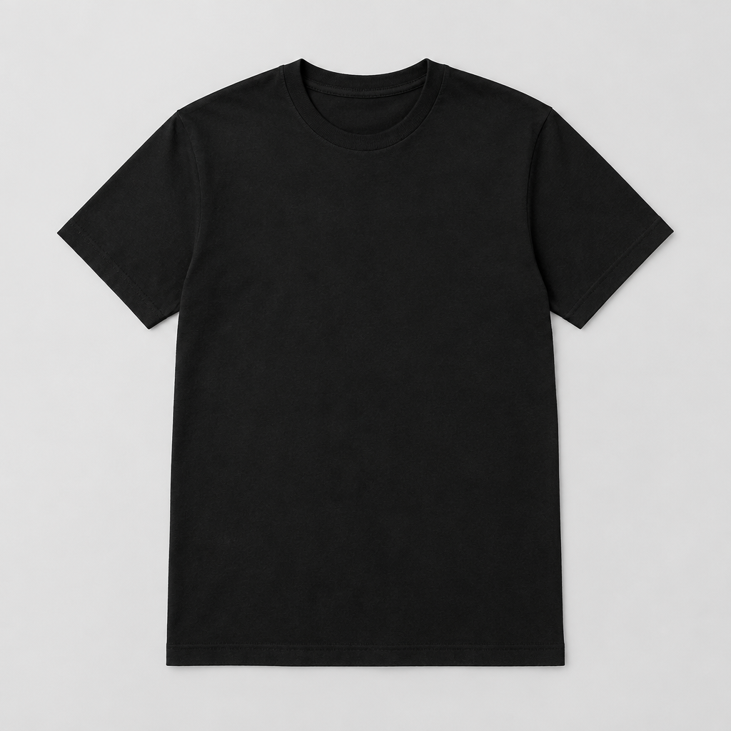 Remera básica negra de algodón