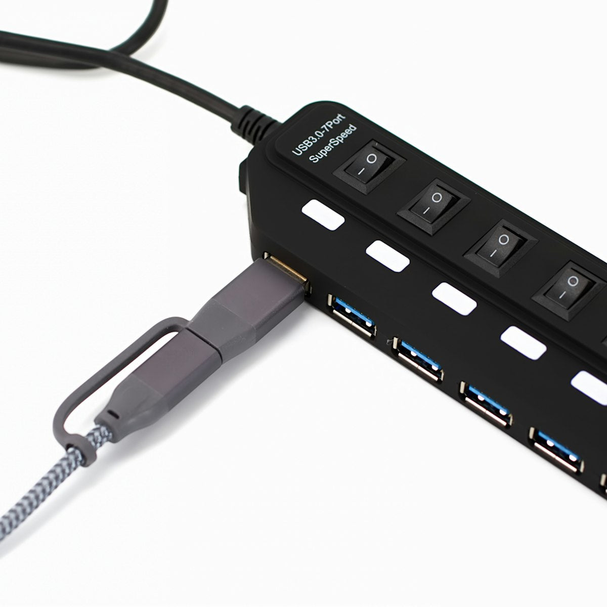 Hub USB 3.0 de 7 Puertos con Interruptores